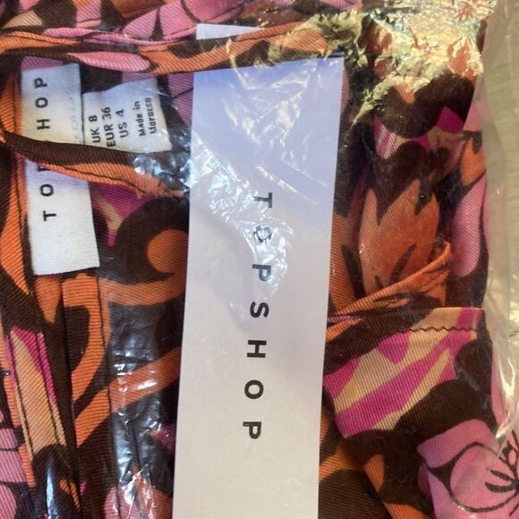 Topshop satin sleeve detail mini dress in floral print 4 NWT and in packaging - Picture 7 of 8